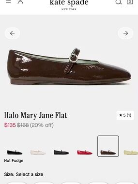 kate spade Halo Mary Jane Flat in Hot Fudge Patent